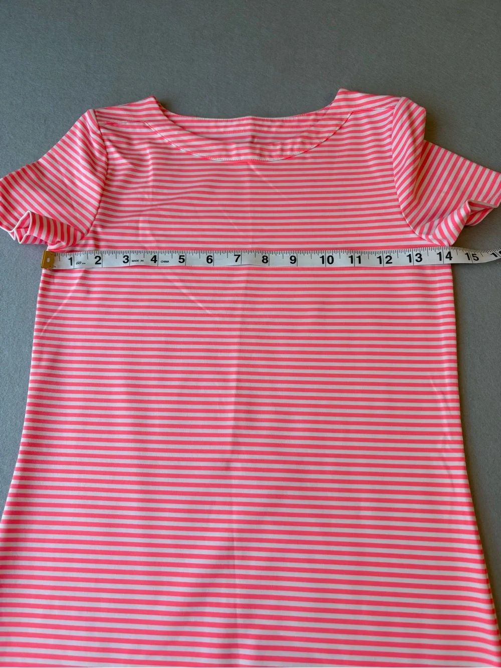 Vineyard Vines Sankaty Pink & White Striped Short Sleeve Shift Dress M(10-12)